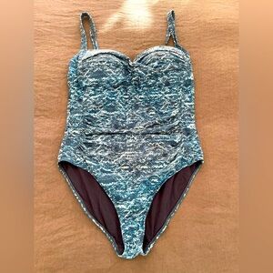 Niptuck swimsuit onepiece blue water size US 12 cruise vacation beach resort